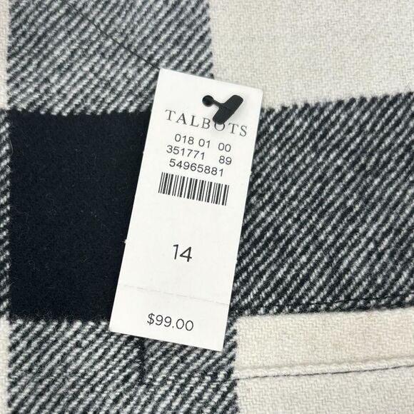 Talbots Checkerboard Wool Blend Lined Skirt Siz 14 Academia NWT - Picture 3 of 9